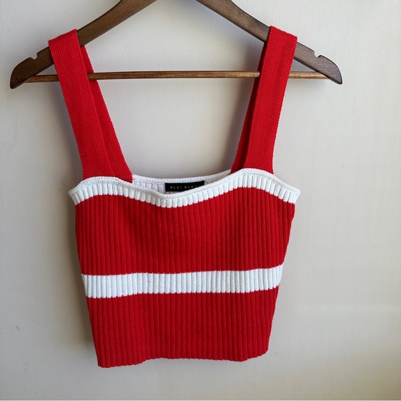 Blue Blush Tops - Cropped Knit Tank